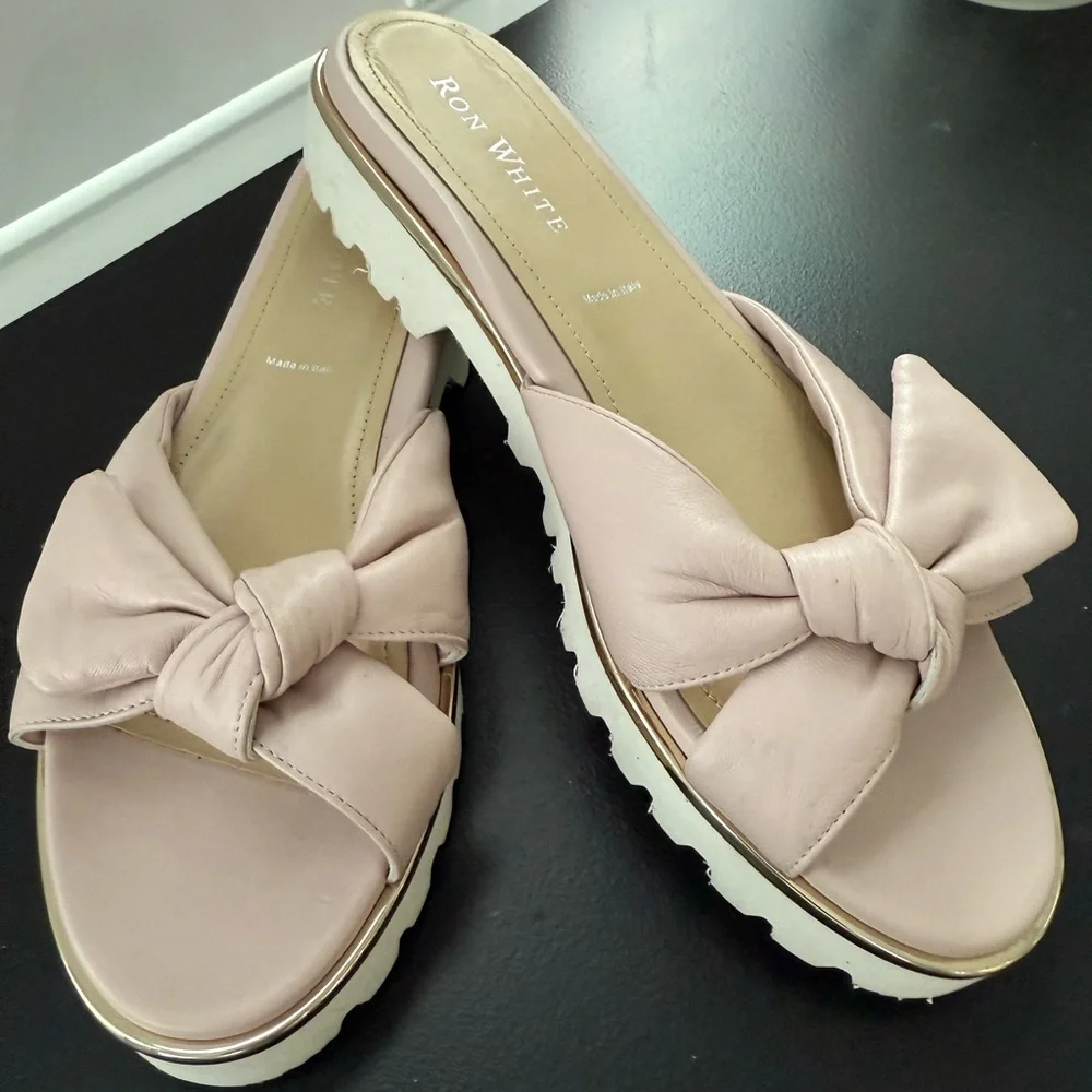 Ron White NEW Size 42 Chrissie Slide Sandal in blush pink